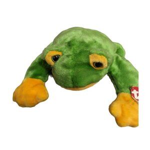 TY Beanie Buddies Smoochy frog‎ plush stuffed animal soft 14" with ear tags